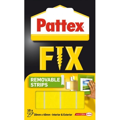 Pattex Fix Obojstranné lepiace prúžky 20 x 40 mm nosnosť až 2 kg 10 ks