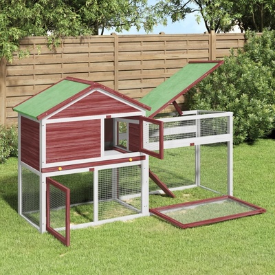 vidaXL Králíkárna moka 185,5 x 60,5 x 109,5 cm masivní borové dřevo