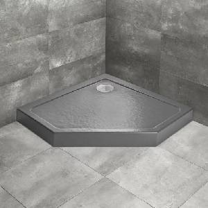 Radaway Петоъгълно душ корито Radaway Doros PT Compact Stone 100x100 см антрацит акрил (SDRPT1010-05-64S)