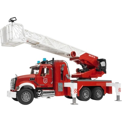 BRUDER Bruder MACK Granite модел пожарна с вишка, червен/бял, с помпа (02821)