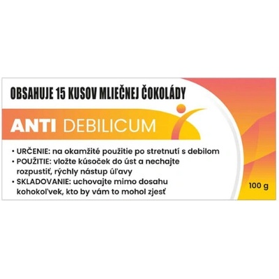 Bohemia Gifts & Cosmetics Mliečna čokoláda anti debilicum 100 g