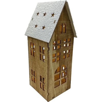 PRODEX Vianočná dekorácia LED domček veľký hnedý 25 × 11 cm