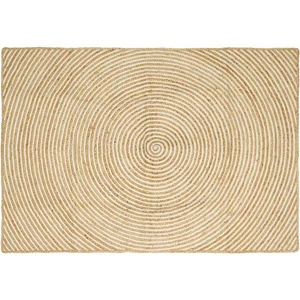 vidaXL Килим за площ Естествено и бяло 140 x 200 cm юта (42010722)