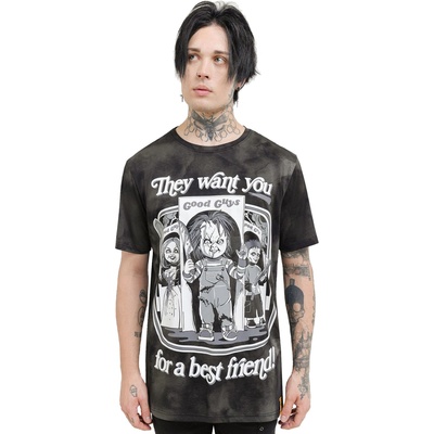 KILLSTAR унисекс тениска KILLSTAR x CHUCKY - Hey There Friend - Черна - KSRA011069