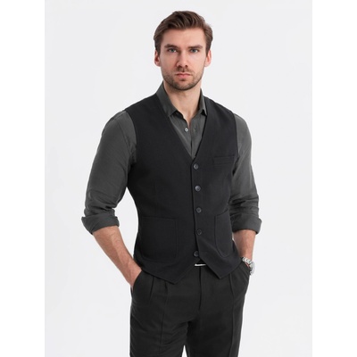 Ombre Clothing Мъжка структурирана жилетка по поръчка с джобове Ombre Clothing Ombre Clothing | Cheren | МЪЖЕ | M