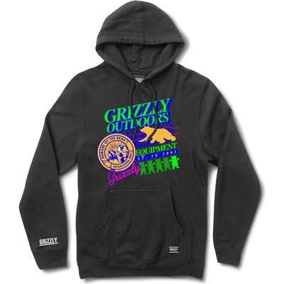GRIZZLY mikina neon Trail Pullover Hoodie Blk