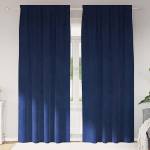 Pure Line Home Кадифени завеси в цвят класическо синьо с комбиниран перделък, 2 бр. , 140 x 245 см