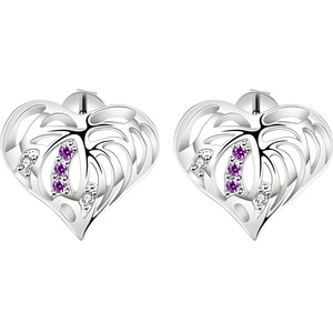 HARAHU Обеци Silver Heart - Сребърна KP1238
