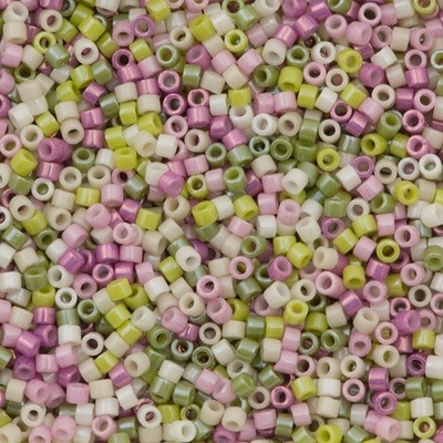 Miyuki Delica,jarní mix barev, vel.1,6 mm, průtah 0,8 mm – Zboží Dáma