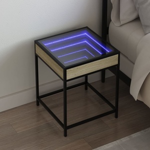 vidaXL Нощна масичка с Infinity LED сонома дъб 40x40x51 см (3284092)