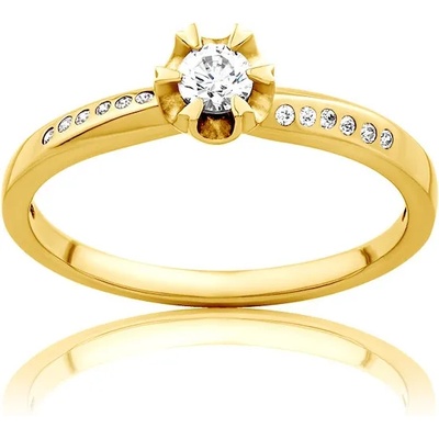 SAVICKI Годежен пръстен със страничен камък: бяло злато. диаманти