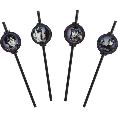 Chaks Papierové slamky Wednesday 19,6 cm 8 ks