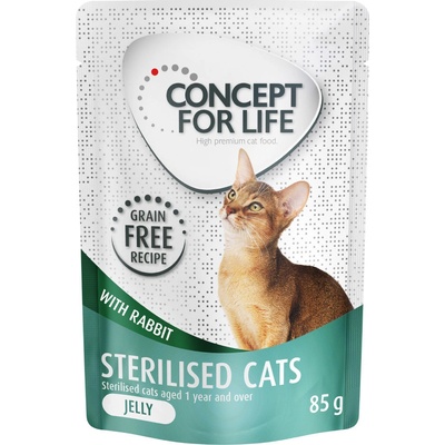 Concept for Life Sterilised Cats králičie bez obilnín v želé 12 x 85 g