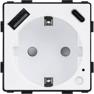 ELMARK Element zigbee К-Т ШУКО 16А МОН + usb, БЯЛ (195zbgsumt/wh)