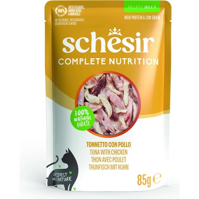 Schesir Cat Compl.Nutrition Tuňák+kuře želé, 85 g
