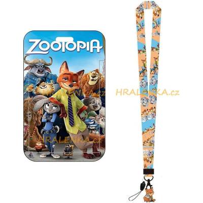 Šňůrka na krk se sponou s cedulkou na karty Zootopia