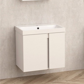 InterCeramic Конзолен шкаф за баня InterCeramic ICP 6087 " ЗОРА" - PVC, бял с умивалник 6087/2 (ICP 6087 ";ЗОРА";)