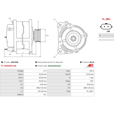 Alternátor AS-PL A5412SR