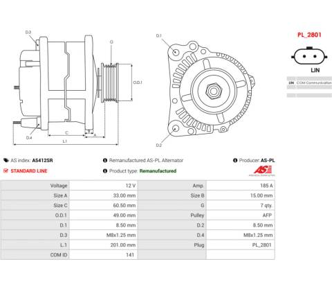Alternátor AS-PL A5412SR