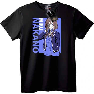 NOONEBRAND Тениска Мику Накано Аниме - 4XL, Black