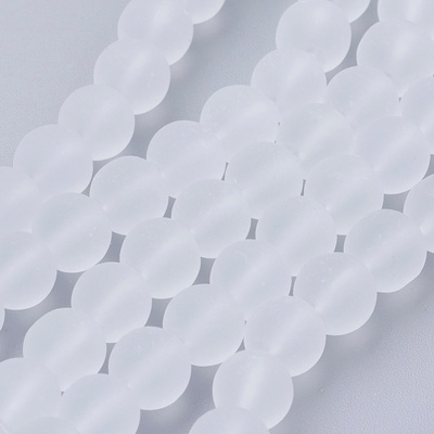 Matné korálky - bílé - ∅ 8 mm - 10 ks – Hledejceny.cz