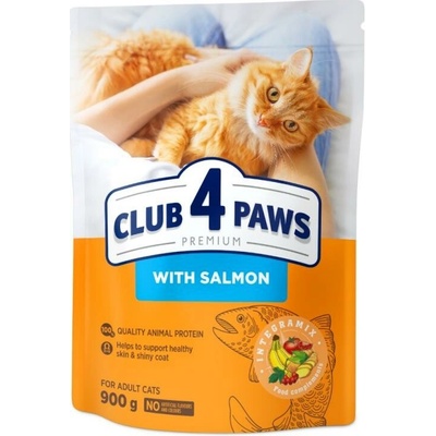 CLUB 4 PAWS Premium pre dospelé mačky s lososom 900 g