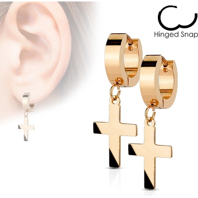 Steel Edge náušnice krúžky z chirurgickej ocele 2079 Rose gold