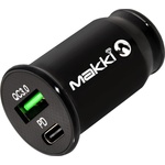  Makki зарядно за кола Fast Charger Car - Type-C + USB QC3.0 20W - MAKKI-CC20W02-BK (MAKKI-CC20W02-BK) - cybertrade