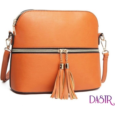 Miss Lulu malá crossbody kabelka se zlatým zipem hnědá