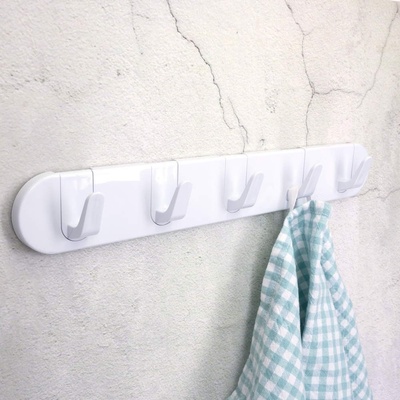 Бяла закачалка за стена с 5 куки ansa