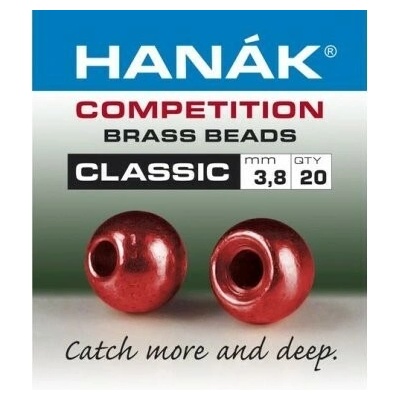 Hanák HA Classic mosaz.hlavičky Metallic+červené 3.8mm,20ks