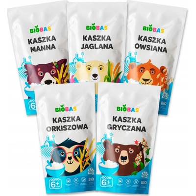 BioBas Bezmliečna kaša Sada kaší 5 x 200 g