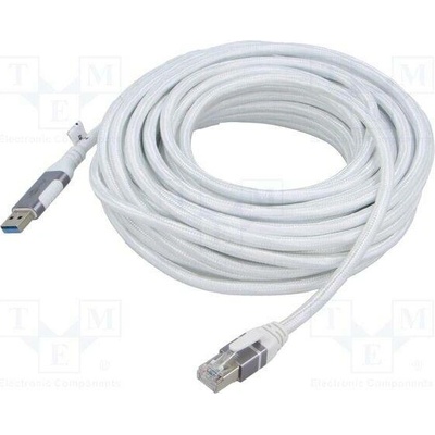 Goobay 74163 USB 3.0, RJ45 vidlice,USB A vidlice, niklovaný, 10m, bílý