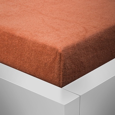 Homeville froté prostěradlo terakota 90x200x30