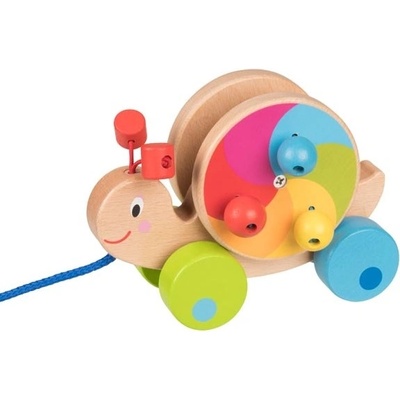 Goki Дървена играчка за дърпане Goki - Охлюв (54900)