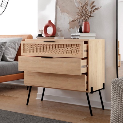 TopMebel Тоалетка Naive от меламин в сапфирен дъб 93.1x40x83.1см