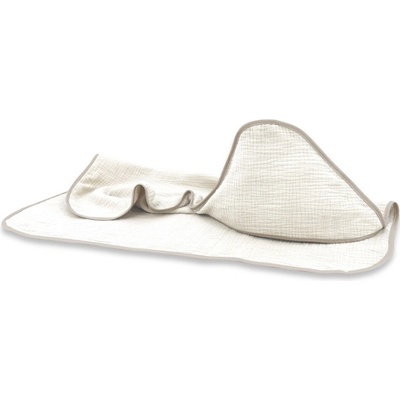 Baby Nellys Mušelínová osuška s kapucňou NATURE 100x100 cm smotanová