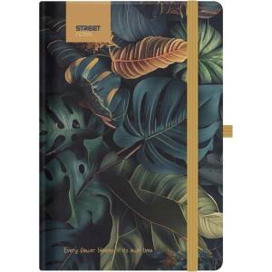 STREET Тетрадка с линийка STREET Flowers Garden B/5 96 страници с гумена твърда корица 778085 (778085)