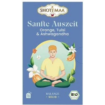Shoti Maa Bio čaj jemný odpočinek pomeranč tulsi a ashwaganda 16 čajových sáčků