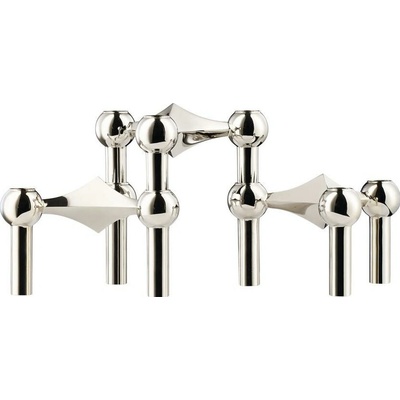STOFF NAGEL Dizajnový svietnik STOFF Nagel Chrome – set 3 ks