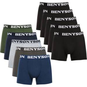 Benysøn Комплект от десет - мъжки боксерки Benysøn многоцветни (4001/4004) Benysøn | Cheren Sin Zelen Siv Mnogotsveten | МЪЖЕ | XXL