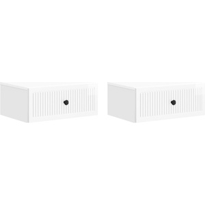 vidaXL Нощен шкаф 2 бр. Бял гланц 49 x 34, 5 x 20 см (897944)