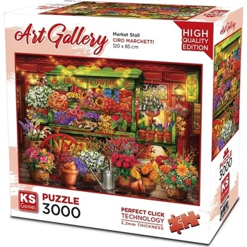 KS Games Пъзел KS Games от 3000 части - Пазар за цветя (23026)