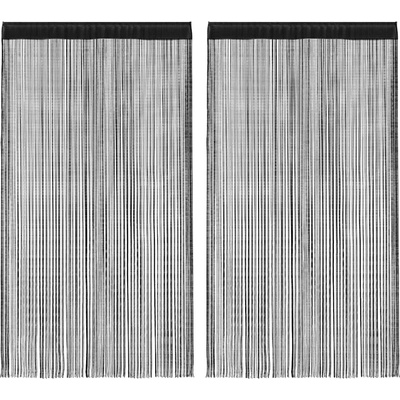 vidaXL Пердета ресни, 2 бр, 100x250 см, черни (132400)