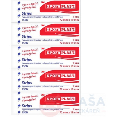 3M Spofaplast 156 kusová textilná náplasť 72 x 19 mm 5 ks