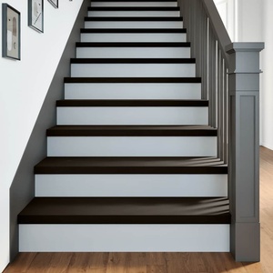 vidaXL Стълбищни стъпала, 2 бр, кафяво-черни, 100x30x2 см, дъб масив (3283805)