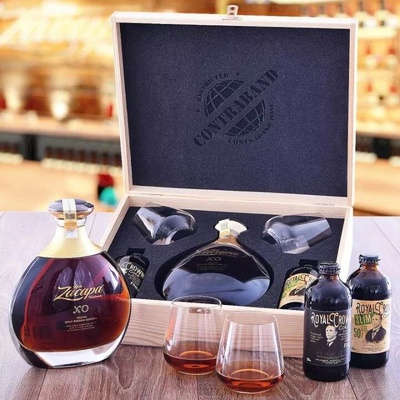 Dárková Sada Zacapa XO Contraband Víko s gravírovaným textem