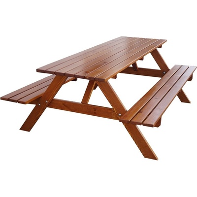 Rojaplast Záhradný set Piknik 200 cm drevený gaštan