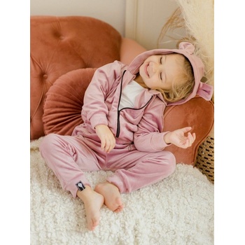 Tepláky na traky LITTLE MOUSE Zamat ružová