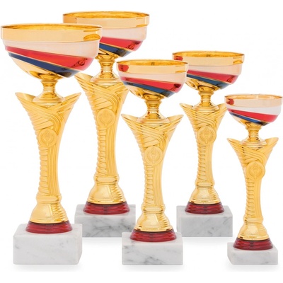 Pohár EKONOM výška 23 cm zlatý/trikolóra